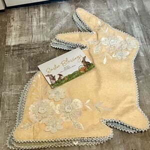 Easter Blessing bunny placemat set, embroidered